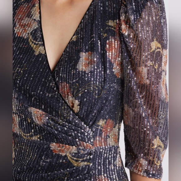 Floral Sequin Midi Dress - Picture 3 of 6